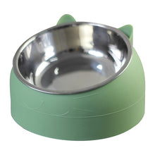 Load image into Gallery viewer, Cat Dog Bowl 15 Degrees Tilted Stainless Steel Cat Bowl safeguard Neck Puppy Cats Feeder Non-slip Crashworthiness Base Pet Bowls
