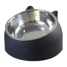 Load image into Gallery viewer, Cat Dog Bowl 15 Degrees Tilted Stainless Steel Cat Bowl safeguard Neck Puppy Cats Feeder Non-slip Crashworthiness Base Pet Bowls
