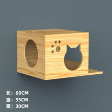 Load image into Gallery viewer, Pet cat climbing frame, pet tree house, wooden jumping platform DIY, house toy wall-mounted
