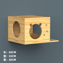 Load image into Gallery viewer, Pet cat climbing frame, pet tree house, wooden jumping platform DIY, house toy wall-mounted
