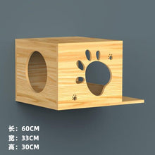 Load image into Gallery viewer, Pet cat climbing frame, pet tree house, wooden jumping platform DIY, house toy wall-mounted
