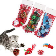 Load image into Gallery viewer, Pet Cat Toy Christmas Stocking with Small Toys Set Chewing Toys Pets Kitten Toys Multi-model Cat Toys Hot

