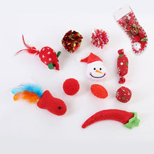 Load image into Gallery viewer, Pet Cat Toy Christmas Stocking with Small Toys Set Chewing Toys Pets Kitten Toys Multi-model Cat Toys Hot
